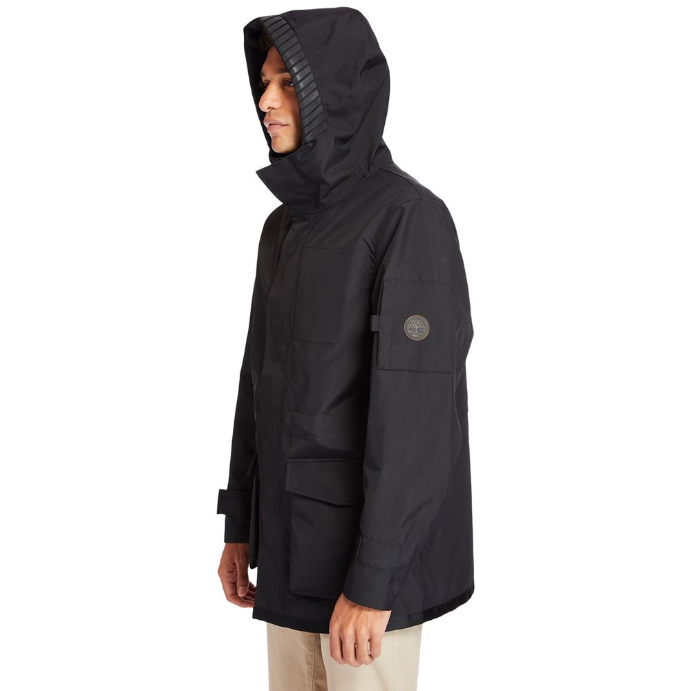 Timberland Mens Jackets Reversible Winter Overcoat - Black - India LE1570692